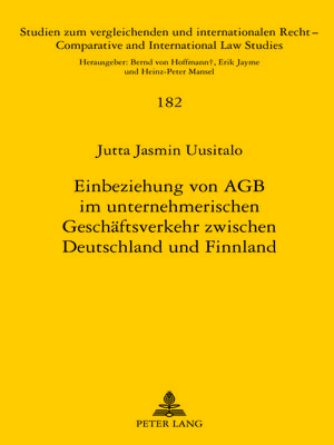 cover image of Einbeziehung von AGB im unternehmerischen Geschäftsverkehr zwischen Deutschland und Finnland